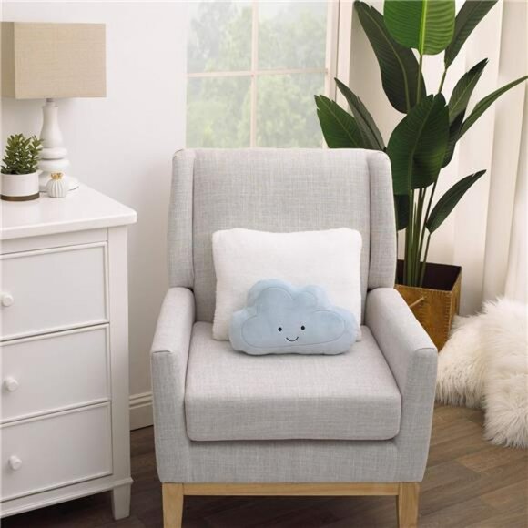 Happy Cloud Shaped Plush Decorative Pillow Soft Nursery Kids Room Throw Cushion - Picture 2 of 7